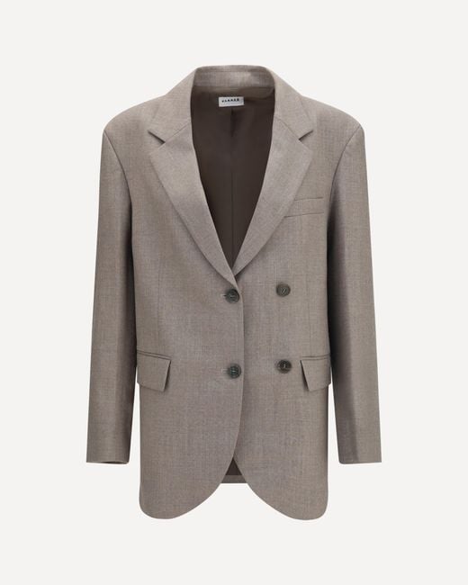 P.A.R.O.S.H. Gray P. A.R. O.S. H. Virgin Wool Double-Breasted Blazer
