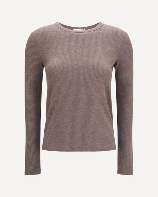 Max Mara Brown Ribbed Long-Sleeve Sweater