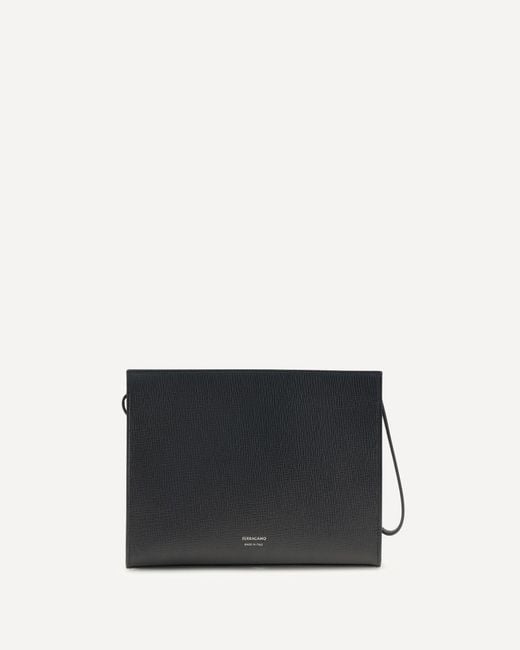 Ferragamo White Gancini Pouch for men