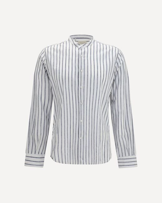 Brooksfield Blue Slim Fit Spread Collar Shirt for men