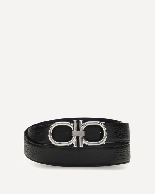 Ferragamo Black Gancini Reversible Belt for men