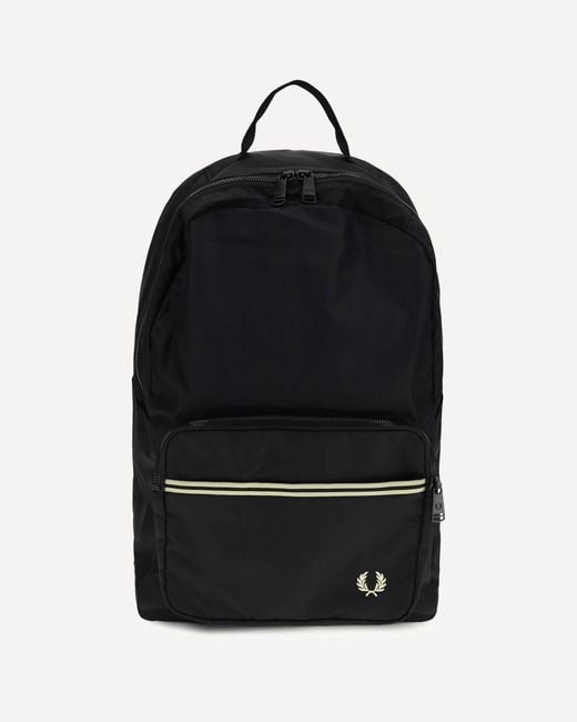 Fred Perry Black Tipped Tape Backpack for men