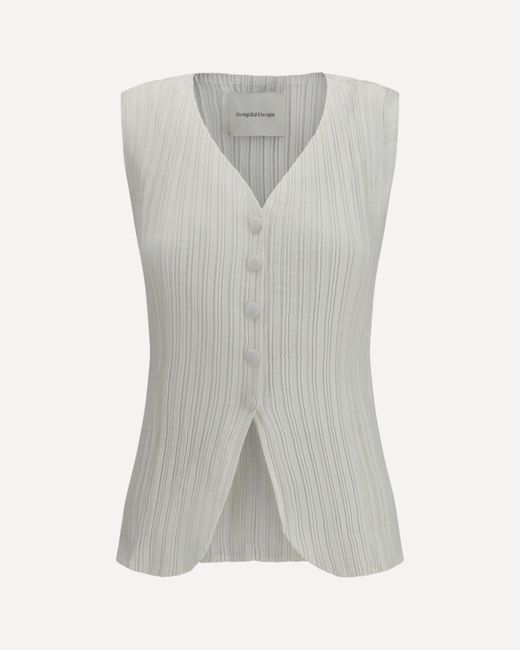 GONGDID DESIGN Gray Wavy Vest