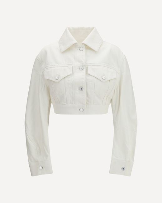 Givenchy White Cocoon Reversed-Effect Raw Denim Jacket