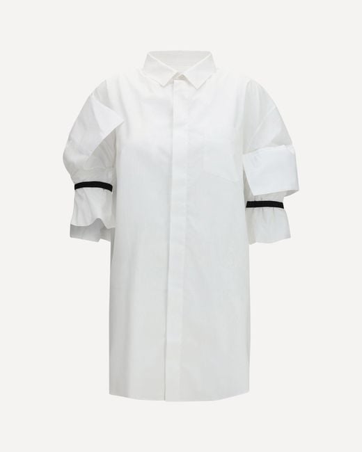 ALAINPAUL White Shirt With Elasticated Sleeves