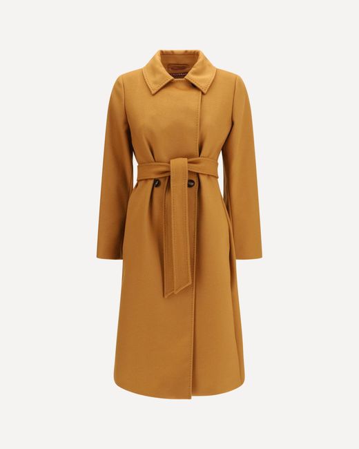 Max Mara Metallic Double Breasted Wool Coat