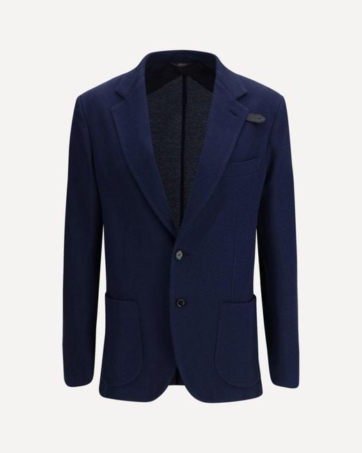 Brioni Blue Jersey Blazer for men