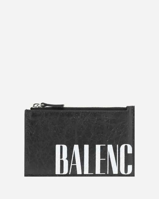 Balenciaga Black Contrast Logo Card Holder for men