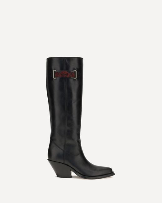 Chloé Black Azelan Over-The-Knee Leather Boots