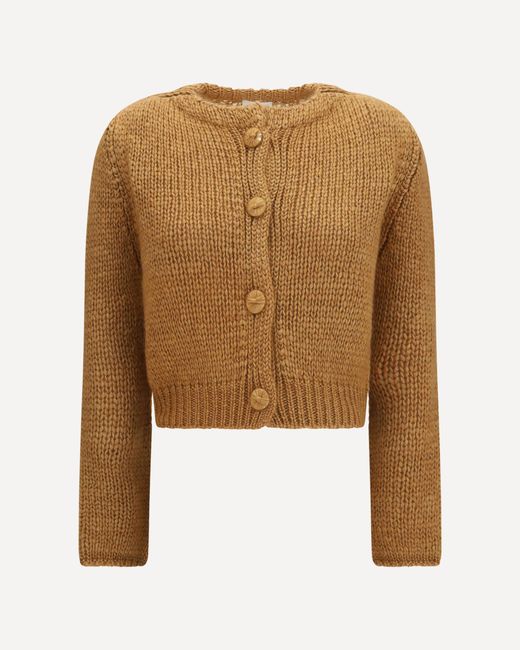 Forte_forte Brown Forte_Forte Chunky Knit Cardigan With Buttons