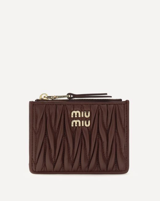 Miu Miu Brown Leather Wallet With Logo