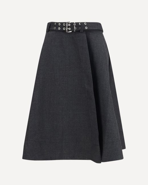Ganni Black Wool Wrap Skirt