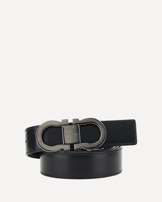 Ferragamo Black Leather Belt for men