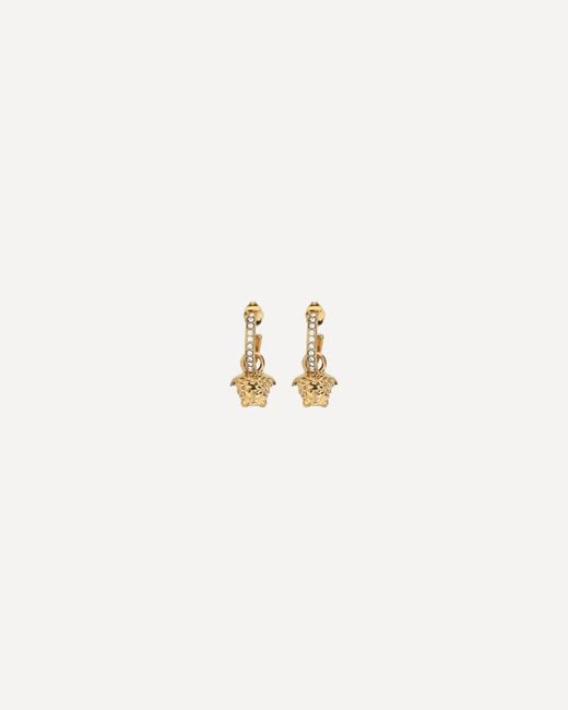 Versace White Medusa Head Drop Earrings