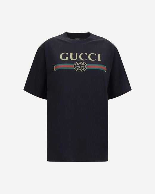 Gucci Black Cotton And Silk Jersey T-Shirt