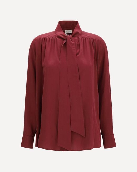 Jacob Cohen Red Silk Shirt With Tie
