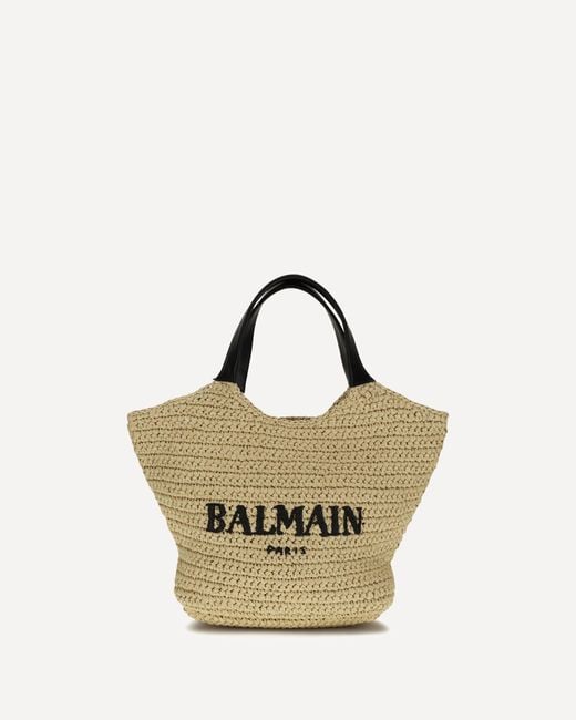 Balmain Metallic Mini Crochet Tote Bag