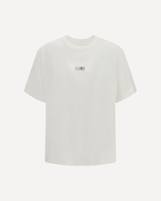 MM6 by Maison Margiela White T-Shirt With Front Printed Logo for men