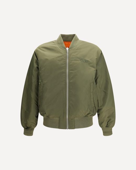 DIESEL Green W-Type-D1 Reversible Bomber Jacket for men
