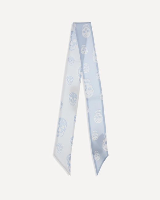 Alexander McQueen White Skull Ribbon Scarf