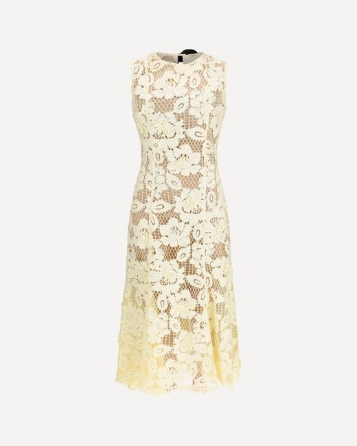 Self-Portrait Metallic Crochet Lace Midi Dress