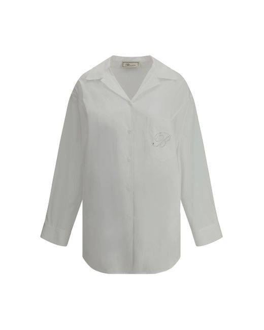 Camicia Con Logo di Blumarine in Gray