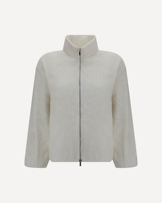 GONGDID DESIGN Gray Jacket Short Padded Jacket With Striped Fabric