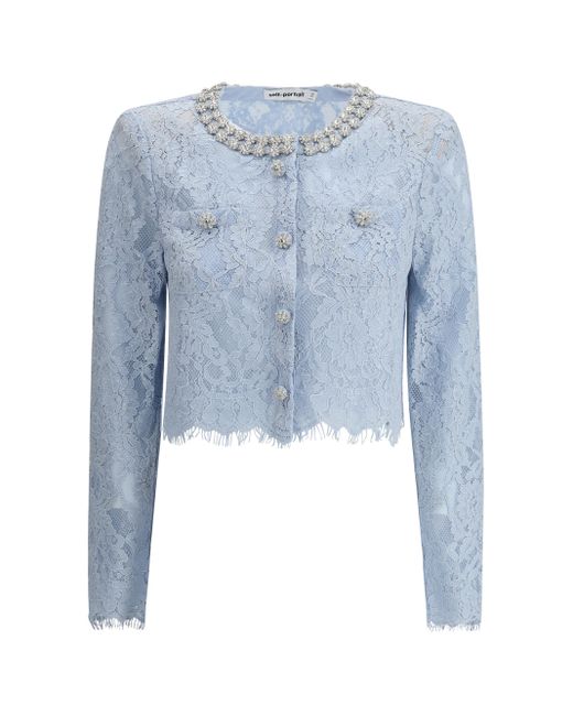 Self-Portrait Blue Lace Jacket