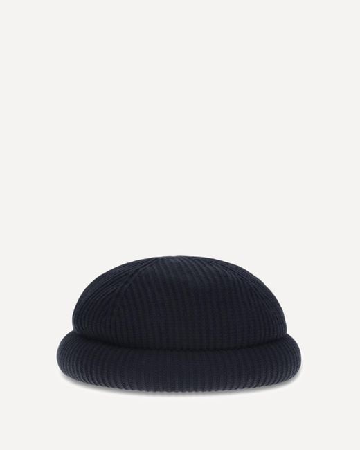 Loro Piana Blue Wool Beanie Hat