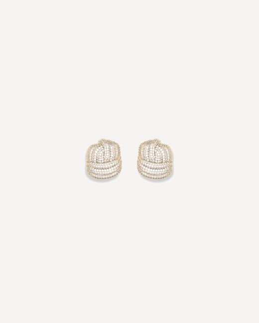 Self-Portrait White Crystal Knot Earrings