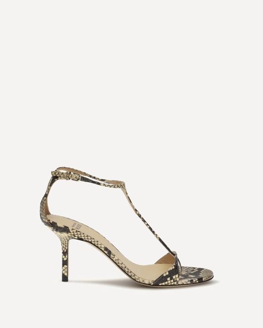 Francesco Russo Natural Python-Print Leather Sandals