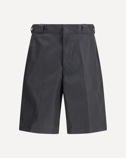 Prada Gray Re-Nylon Bermuda Shorts for men