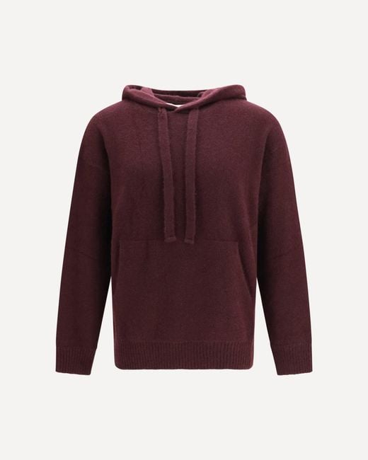 Laneus Purple Cashmere And Silk Hooded Sweater for men