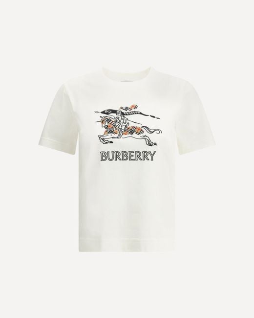 Burberry White Ekd Cotton T-Shirt