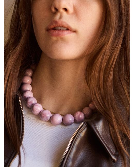 BaubleBar Pink Jane Beaded Necklace