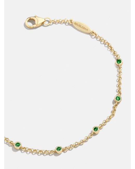 BaubleBar Natural Yasmine 18k Gold Birthstone Bracelet