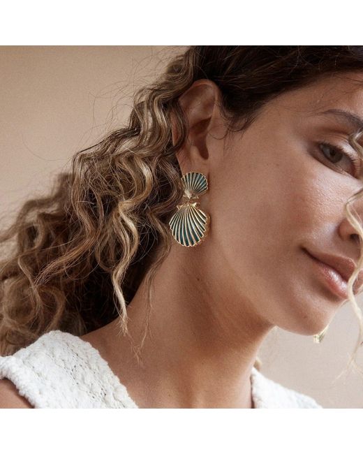 BaubleBar Metallic Marni Seashell Earrings