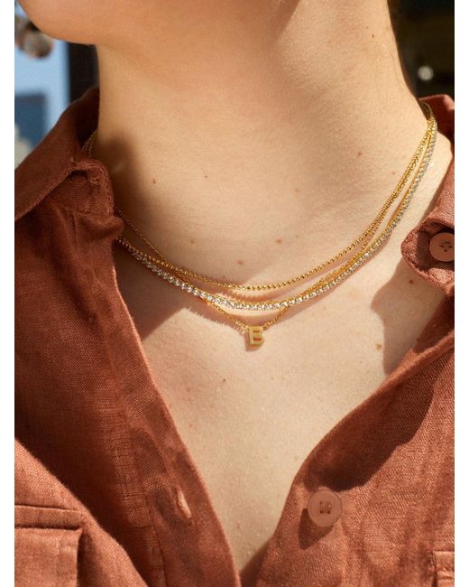BaubleBar 18k Gold Textured Initial 