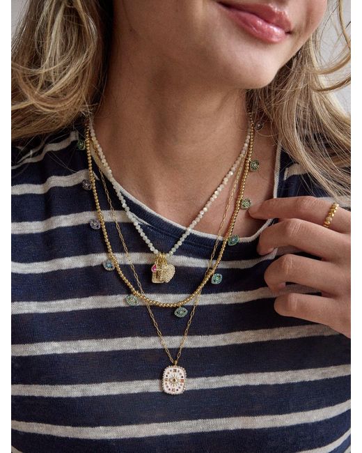 BaubleBar Natural Semi-precious Cluster Charm Necklace Chain