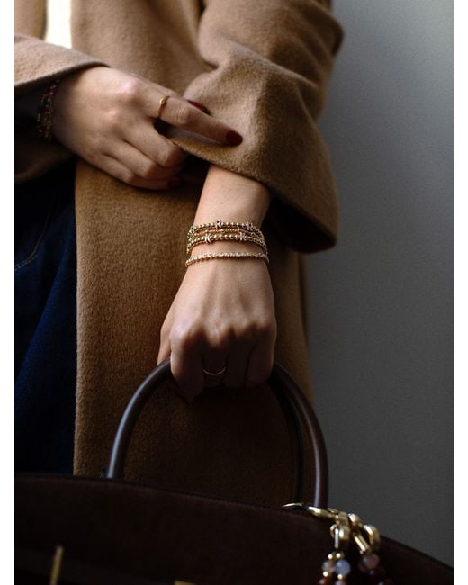 BaubleBar Natural Gold/pavé Repeating Initial Pisa Bracelet