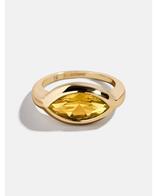 BaubleBar Metallic Gold Cubic Zirconia Custom Birthstone Ring