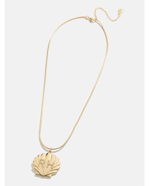 BaubleBar White Seashell Custom Initial Necklace