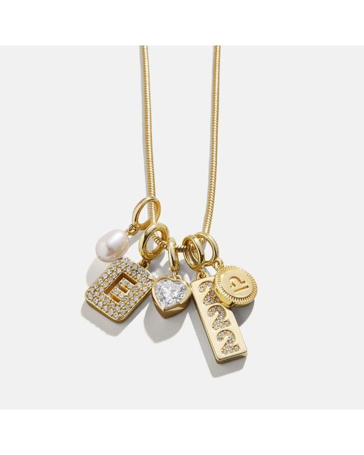 BaubleBar White Block Pavé Initial Cluster Charm