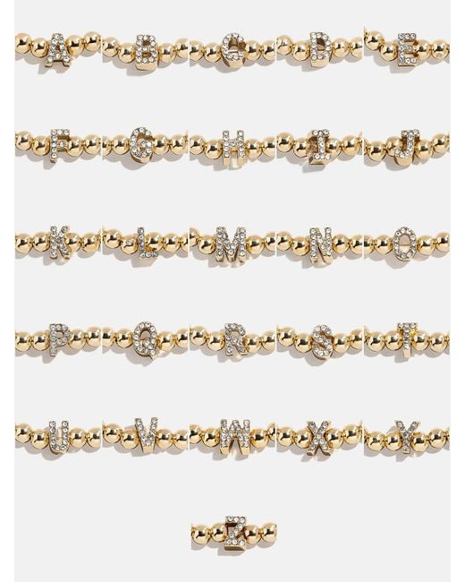 BaubleBar Natural Gold/pavé Repeating Initial Pisa Bracelet