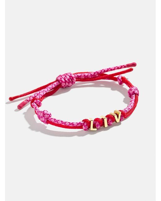 BaubleBar Pink Custom Knotted Nameplate Bracelet