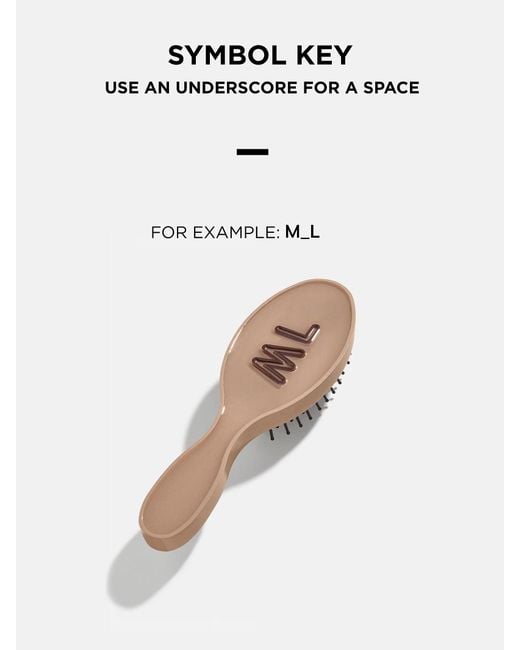 BaubleBar Pink Mini Block Font Mini Custom Hair Brush