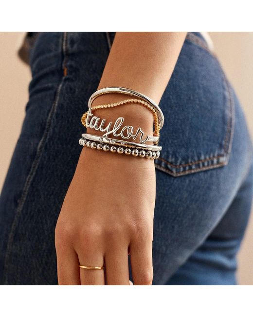 BaubleBar White Nadia Classic Triple Bezel Hinge Bangle