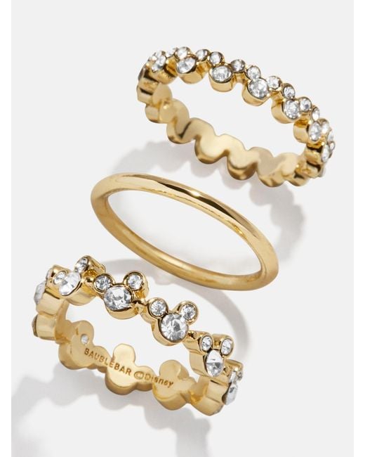 BaubleBar Metallic Disney Mickey Mouse Ring Set