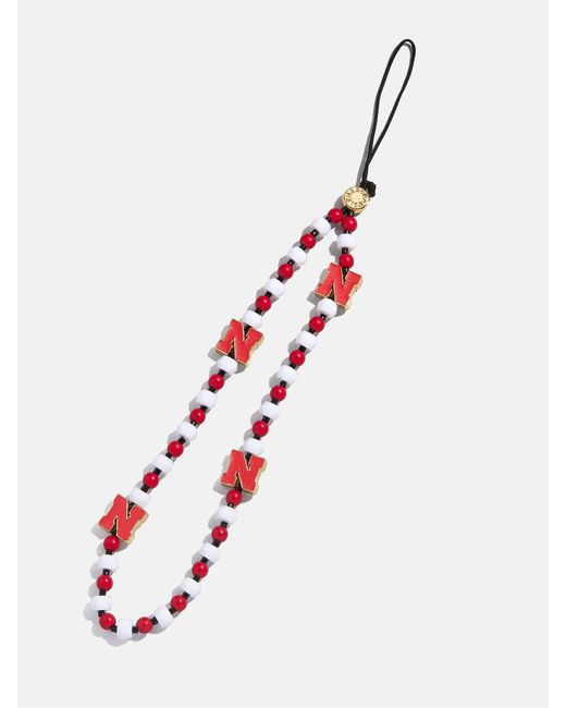 BaubleBar White University Of Nebraska Beaded Phone Charm