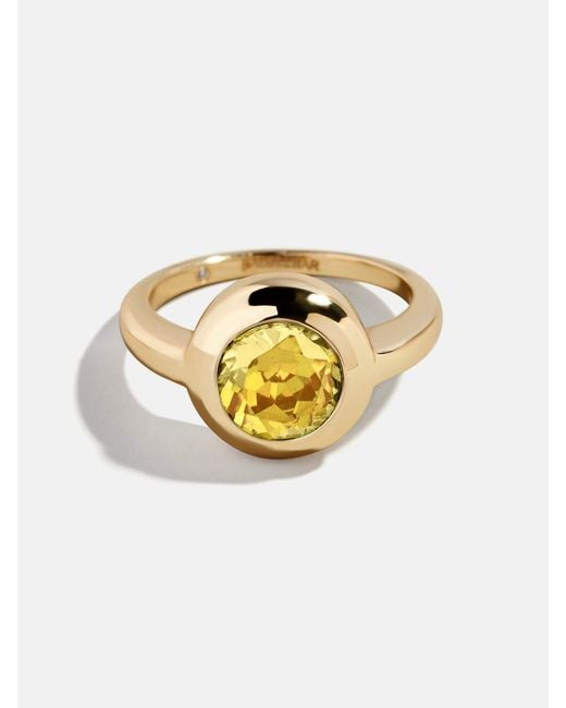 BaubleBar Metallic Gold Cubic Zirconia Custom Birthstone Ring